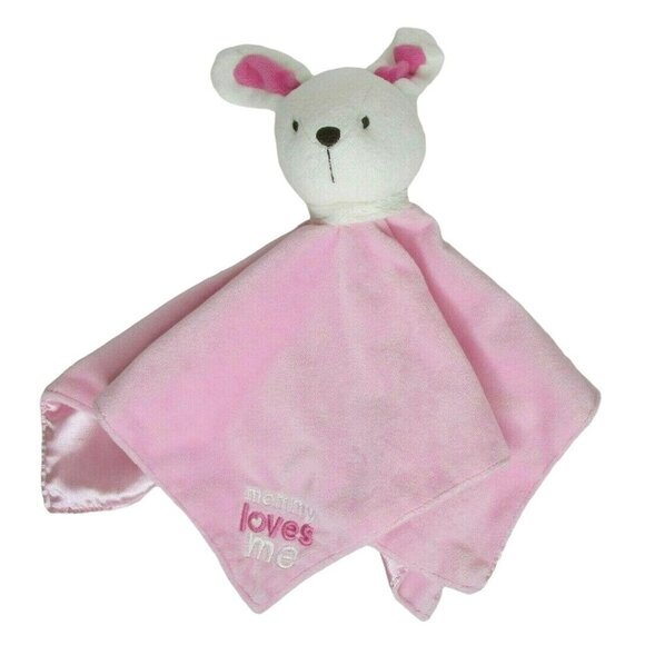 Carter's Bunny Rabbit Lovey Security Blanket Satin Back Mommy Loves Me - Picture 2 of 6